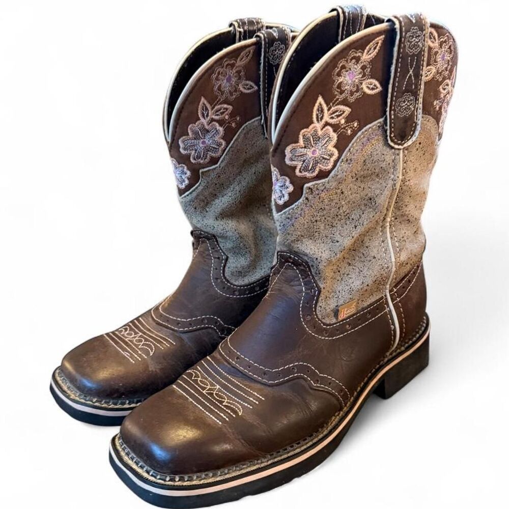 Justin Gypsy Starlina Western Boots Women’s 9.5 B Brown Floral Embroidered L9951